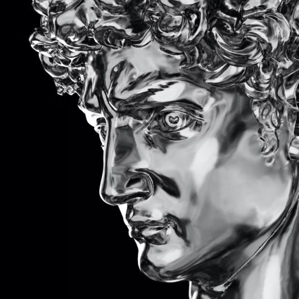 sculpture david face chromium photo